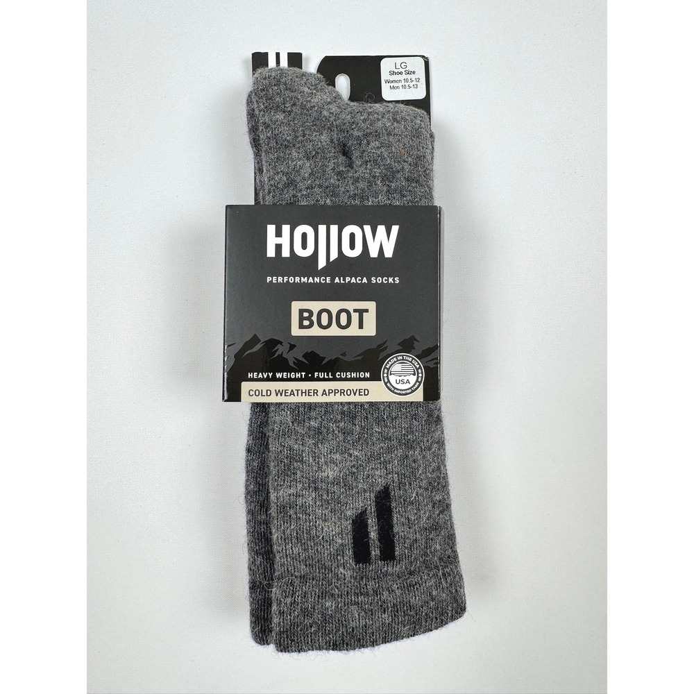 Hollow Performance Alpaca Socks Boot Heavy Weight Grey Large New In Packaging
